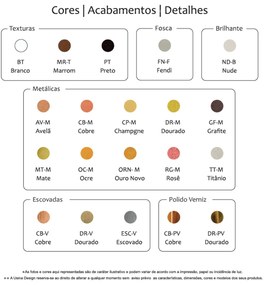 Arandela Slim 08X66X13Cm C/ Canopla Central 1Xt8 60Cm | Usina Design 1... (BZ-M - Bronze Metálico)