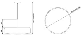 Pendente Bis Ø30X13Cm 2Xe27 Com Difusor Convexo / Haste De 15Cm | Usin... (BT - Branco Texturizado)