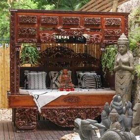 Cama Javanesa Entalhada | Teka