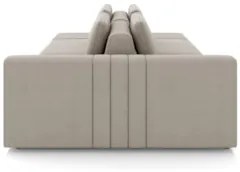 Sofá Ilha e Puff Sala Living 245cm Siesta Z32 Veludo Bege    - Mpozena
