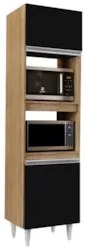 Paneleiro Cozinha Torre Quente 56cm Colorado Castanho/Preto - Lumil Mó