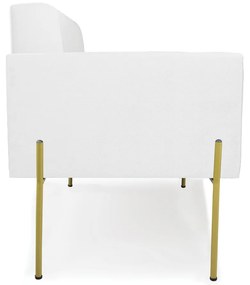 Sofá Namoradeira 2 Lugares Base Pé de Ferro Dourado Elisa Corino D03 - D'Rossi - Branco