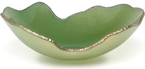 Centro de Mesa Mapa 40cm Verde com Borda Dourada Regina Medeiros