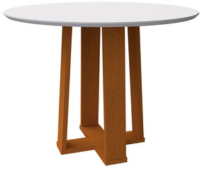 Mesa de Jantar Lara 100 cm Off White Base Ypê - D'Rossi