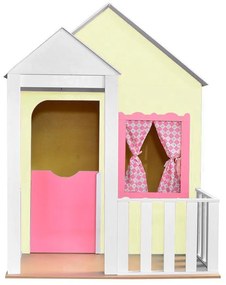 Casinha de Brinquedo com Cercado Amarelo/Rosa L12 - Gran Belo