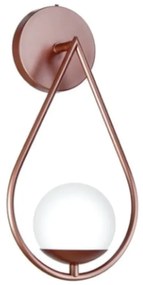 Arandela Gota Globo 21X16X37Cm Metal E Globo Ø12Cm 01Xg9 |Old Artisan... (GRAFITE / COBRE FOSCO, CLEAR (TRANSPARENTE))