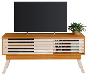 Rack TV 65 Pol 150cm Bancada para Sala Orlin Cinamomo/Off White M20 - D'Rossi