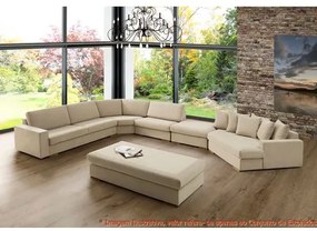 Conjunto Sofa Style Bege Pes Amendoa com Canto Chaise - 49596 Sun House