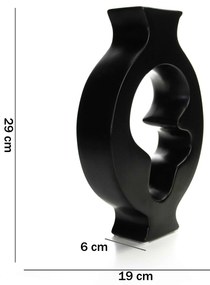 Vaso Decorativo Em Cerâmica Vasado Preto 29x19 Cm - D'Rossi