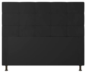 Cabeceira Stambul Para Cama Box Casal 140 cm Suede - D'Rossi - Preto