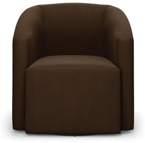 Poltrona Decorativa Base Giratória Stella Max Suede Marrom D03 - D'Rossi