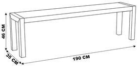 Banco Decorativo para Varanda Cozinha Dumai 190cm Madeira Maciça Walnut Escovado G54 - Gran Belo