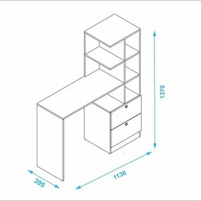 Mesa para Computador Home Office 1 Gaveta com Estante Branco