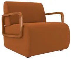 Poltrona Decorativa Orgânica para Sala Kit 2 Belarus Z08 Veludo Telha
