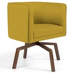Poltrona Decorativa Giratória Base Ka Madeira Betina C-279 Veludo Most
