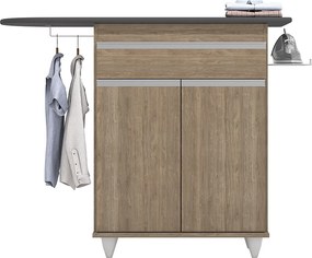 Tábua de Passar com Balcão 02 Portas Alice Castanho 119 cm L06 - D'Rossi