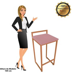 BANQUETA ALTA LAVINIA SUEDE ROSE BASE CO