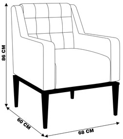 Poltrona Decorativa Sala de Estar Madonna Suede Bordô G52 - Gran Belo