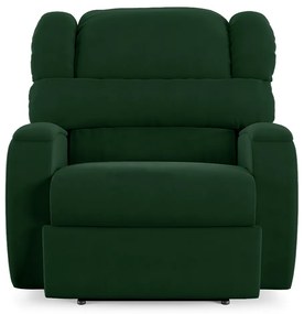 Poltrona do Papai Sala de Cinema Reclinável Kylie Elétrica Botão com Led USB Veludo Verde Esmeralda G23