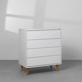 Cômoda Retrô 4 Gavetas - Branco