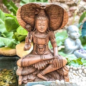 Escultura Shiva em Madeira 40cm - Bali