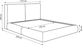 Cama com Cabeceira Elva King Base no Chão Veludo Luxo Bege G92 - Gran Belo
