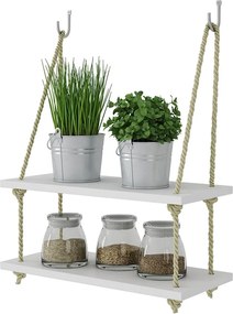 Prateleira Erva Doce C/ Corda em Sisal Branco