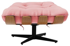 Puff Giratório Costela Suede Base Giratória Preto - D'Rossi - Rose