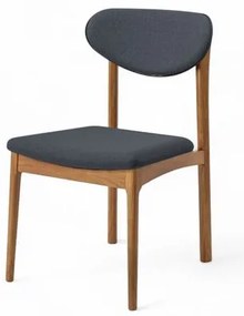 Cadeira Paiva Champagne Estofada Tec. Preto Grafite - 76849 Sun House