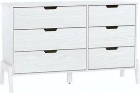 Cômoda 6 Gavetas Veneza em Madeira Branco 119x40x76 cm Marin