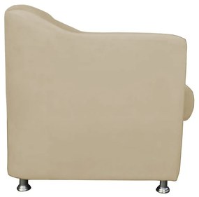 Poltrona Puff Cecilia Suede Decorativa Sala Recepção Nude