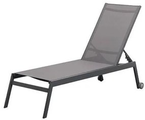 Espreguicadeira Tenorio Tela Grafite Base Grafite 200cm - 60558 Sun House