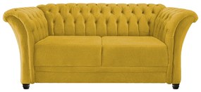 Namoradeira Chesterfield Sofia Suede Amarelo - ADJ Decor