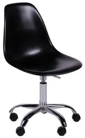 Cadeira com Rodízios DKR Preto em Polipropileno Or Design