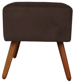 Kit Poltrona Gabi Pé Palito + Puff Quadrado Suede Marrom Sala, quarto, amamentação