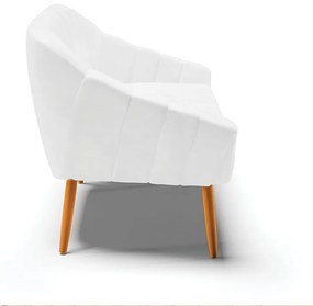 Namoradeira 02 Lugares Giovana Corano Pés Palito Castanho - D'Rossi - Branco
