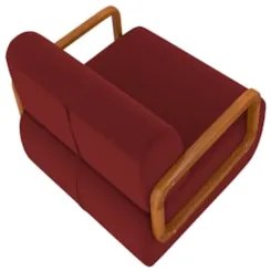 Poltrona Decorativa Orgânica para Sala Kit 2 Belarus Z08 Veludo Vermel