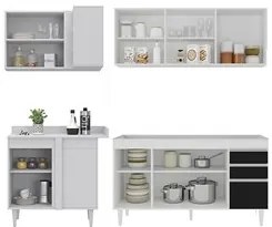 Armário de Cozinha Modulado de Canto Direito 4 Peças CP40 Balcão sem T