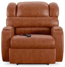 Poltrona do Papai Sala de Cinema Reclinável Kylie Controle Power Elétrico USB PU Caramelo Brilho G23