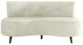 Sofá Living 2 Lugares 160cm Aang Pés Palito Veludo Bege G33 - Gran Belo