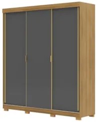 Guarda Roupa Casal 200cm 3 Portas Duke Flex Nature/Alasca V02 - Mpozen