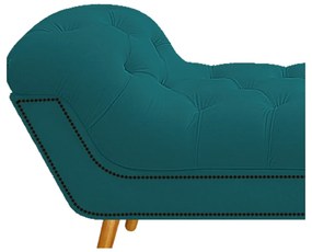 Calçadeira Estofada Veneza 195 cm King Size Suede Azul Turquesa - ADJ Decor
