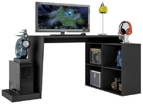Mesa Para Computador Gamer 4 Nichos Bmg 03 - Preto