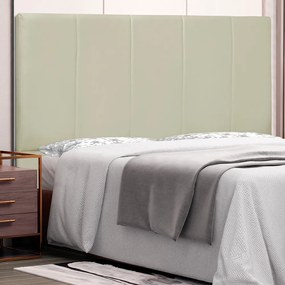 Cabeceira Decorativa Casal 1,40M Erza PU Marfim G63 - Gran Belo