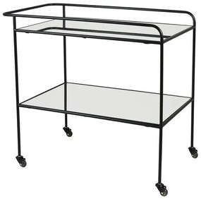 Carrinho Bar Delia Aco Preto Tampos Espelhados 82 cm (LARG) - 41439 Sun House