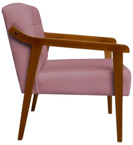 Poltrona Decorativa Vênus Veludo Rose