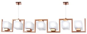 Pendente Retâgular Linear Vidro Quadrado 112X10X19Cm Metal E Cubo 07Xg... (BRANCO, CLEAR (TRANSPARENTE))
