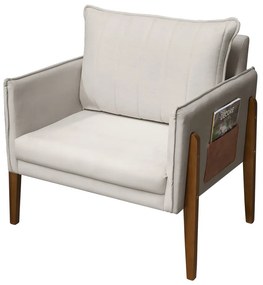 Poltrona Decorativa Milão Luxo Sala, de Estar, Quarto, Decoração - Maltak Decor - Bege