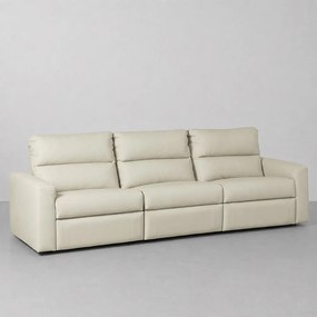 Sofá Oslo Elétrico Couro Natural Pérola Fosco