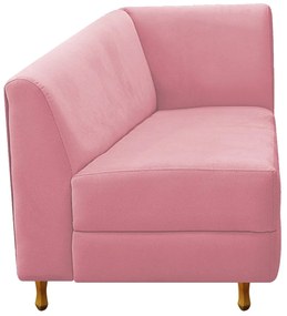 Recamier Valéria 160cm Lado Esquerdo Suede Rosa Bebê - ADJ Decor